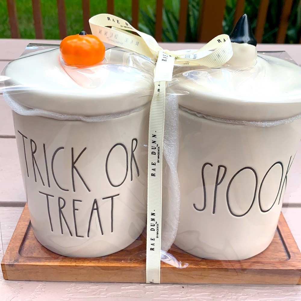 New Rae Dunn Halloween Trick or treat jars